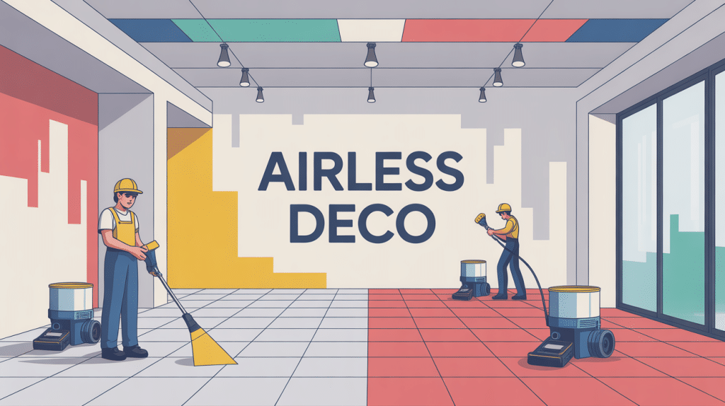 Illustration airless deco application sur murs et plafonds moderne