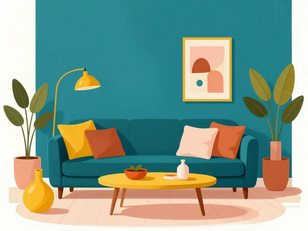 bleu canard avec quelle couleur jaune moutarde terracotta rose