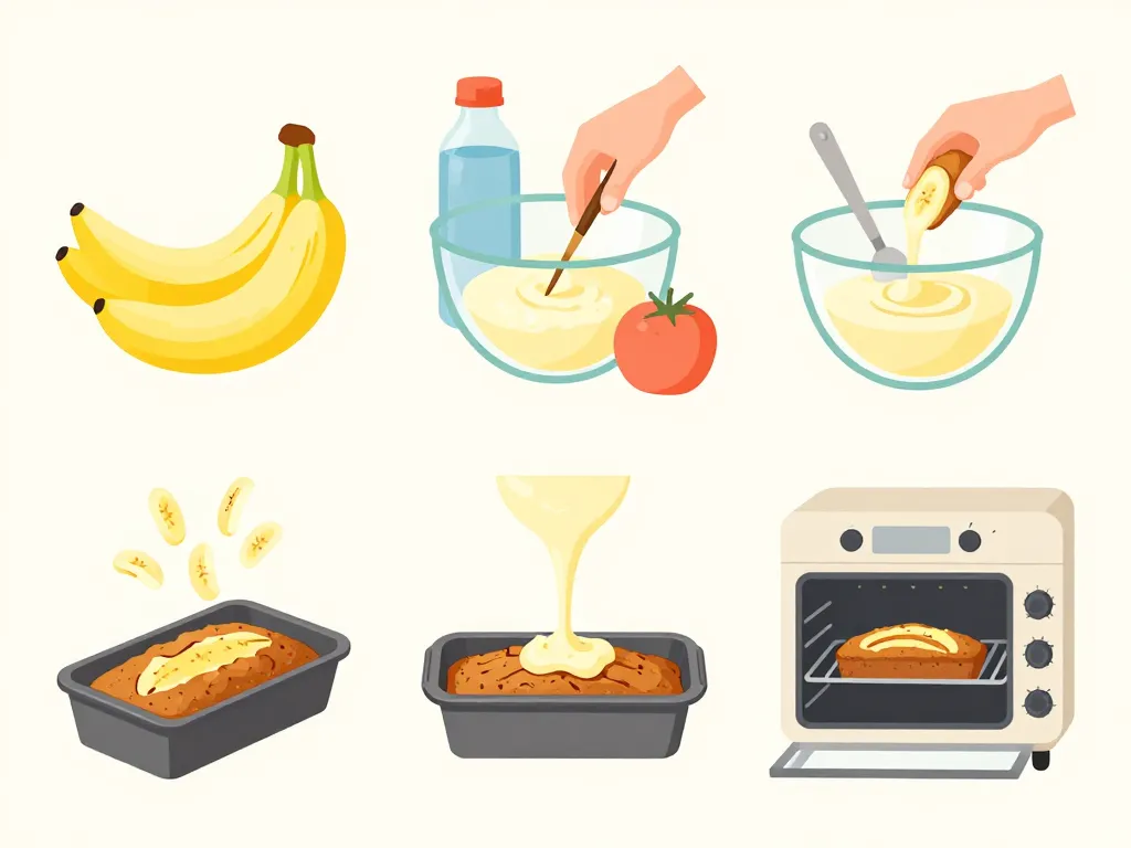 étapes recette cake healthy banane illustrées