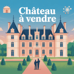 illustration stylisée chateau a vendre en France