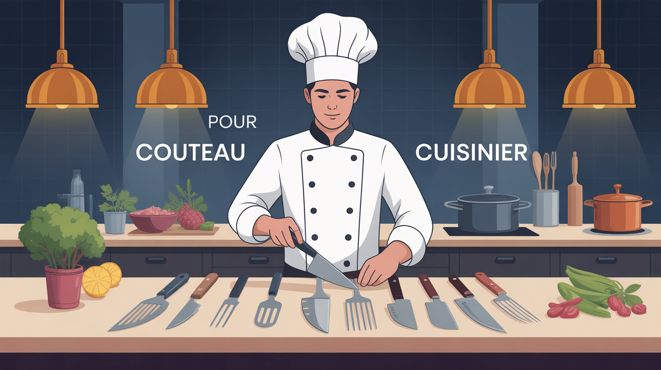 illustration couteau pour cuisinier chef sélection