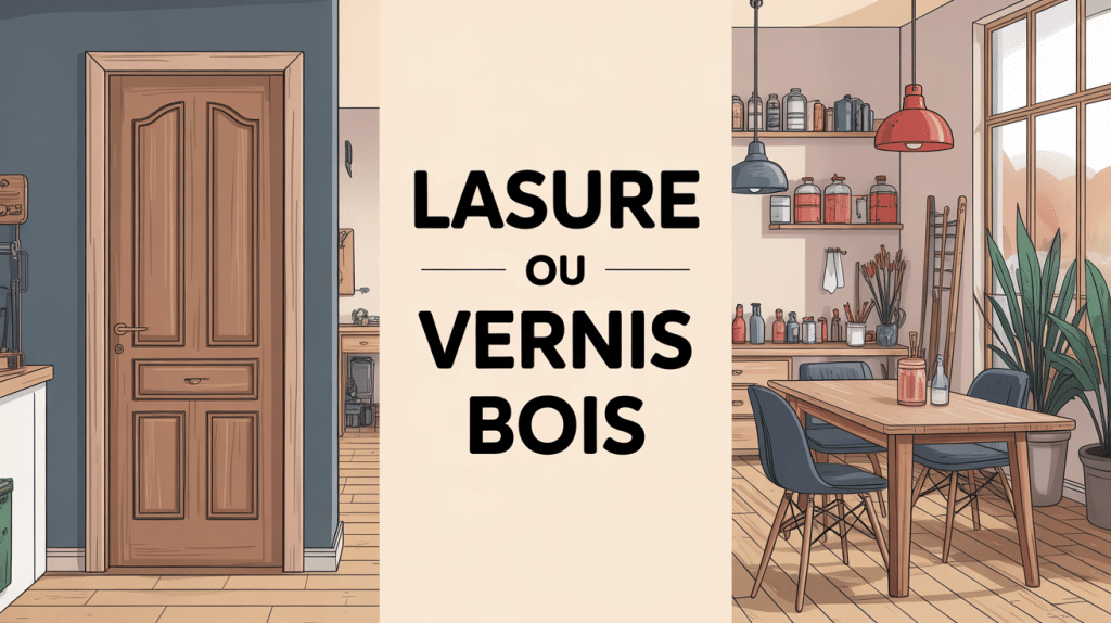 Image montrant la difference entre lasure et vernis bois