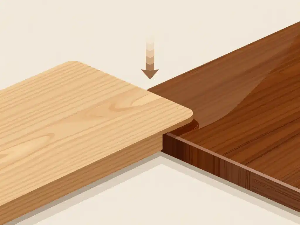 Diagramme illustrant la difference entre lasure et vernis pour le bois