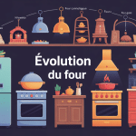 Illustration SEO de l'évolution du four en frise, des foyers anciens au four connecté
