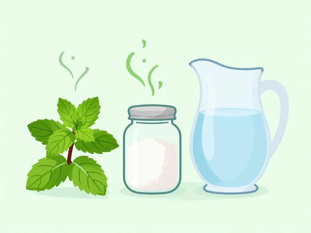 ingrédients essentiels sirop de menthe maison menthe sucre eau