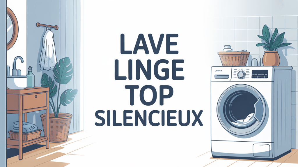 illustration épurée lave linge top silencieux ambiance calme