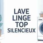 illustration épurée lave linge top silencieux ambiance calme