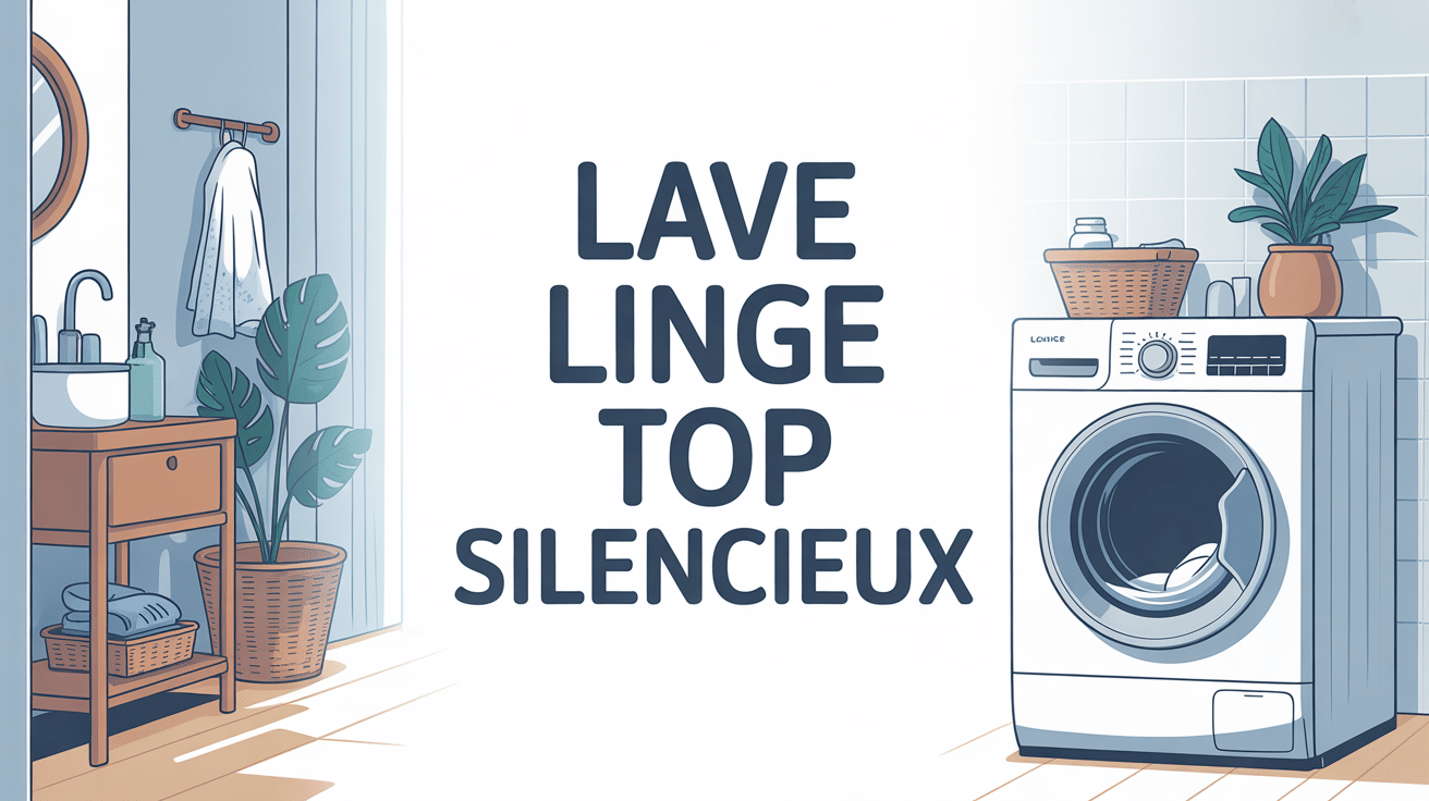 illustration épurée lave linge top silencieux ambiance calme