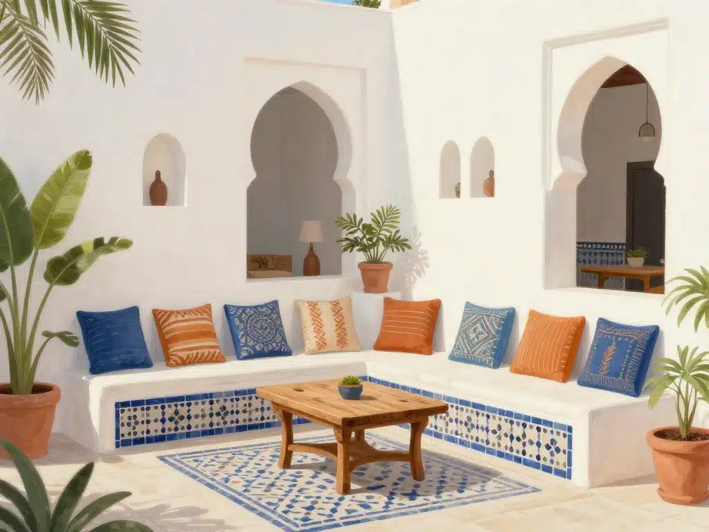 Ambiance intérieure maison tunisienne style et déco authentique