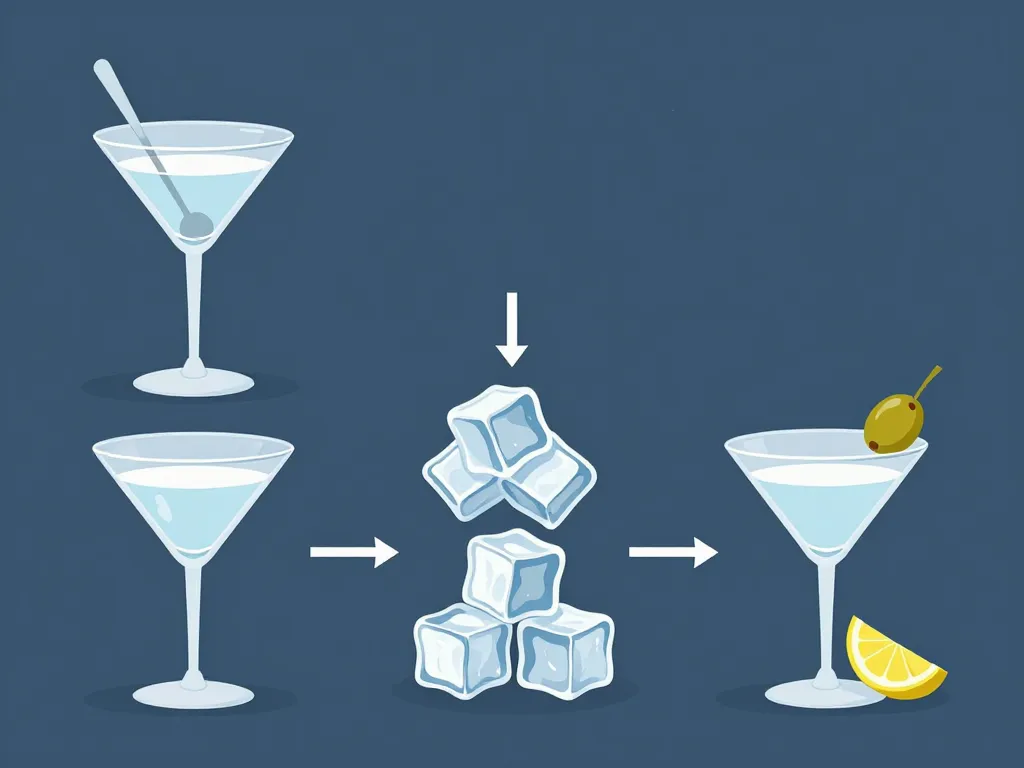 diagramme préparation martini cocktail dry