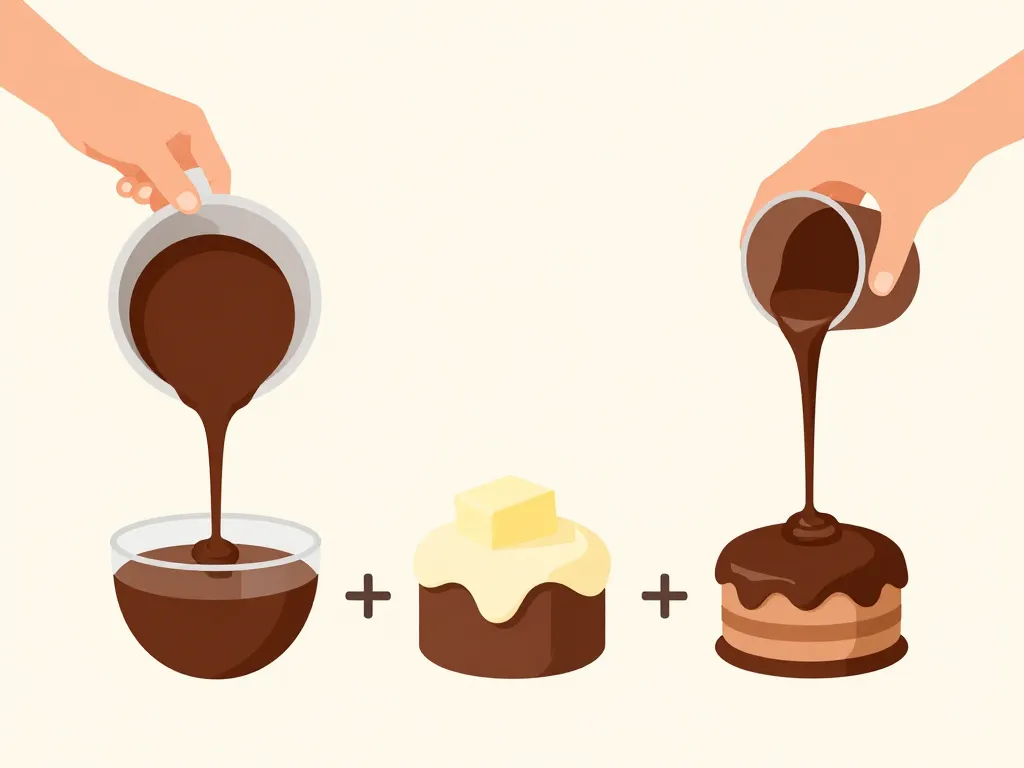 Étapes préparation nappage chocolat maison