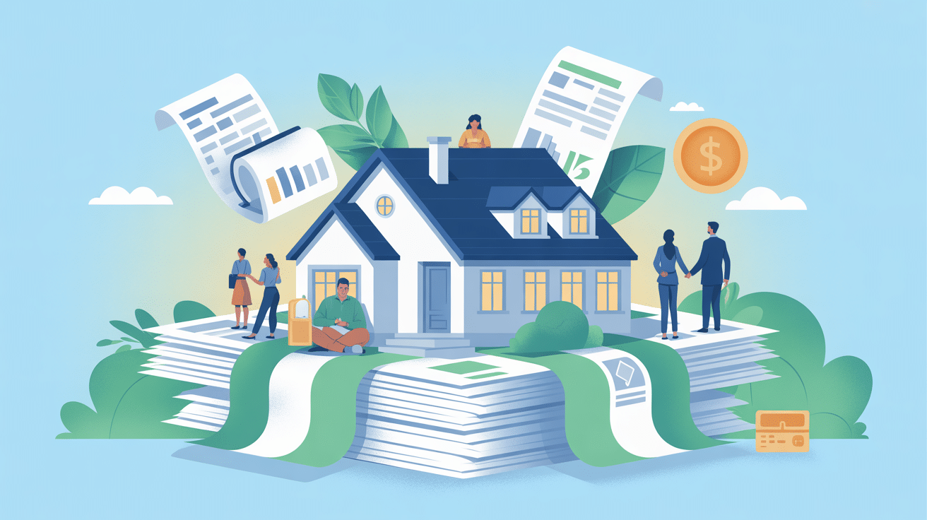 nouvelles conditions pour obtenir un prêt immobilier illustration maison documents financiers