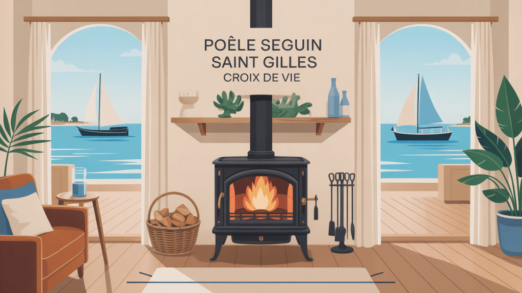 Poêle Seguin Saint Gilles Croix de Vie illustration chaleureuse bord de mer