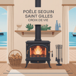 Poêle Seguin Saint Gilles Croix de Vie illustration chaleureuse bord de mer