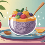 Bol de pudding chia garni de fruits frais pour petit-déjeuner équilibré
