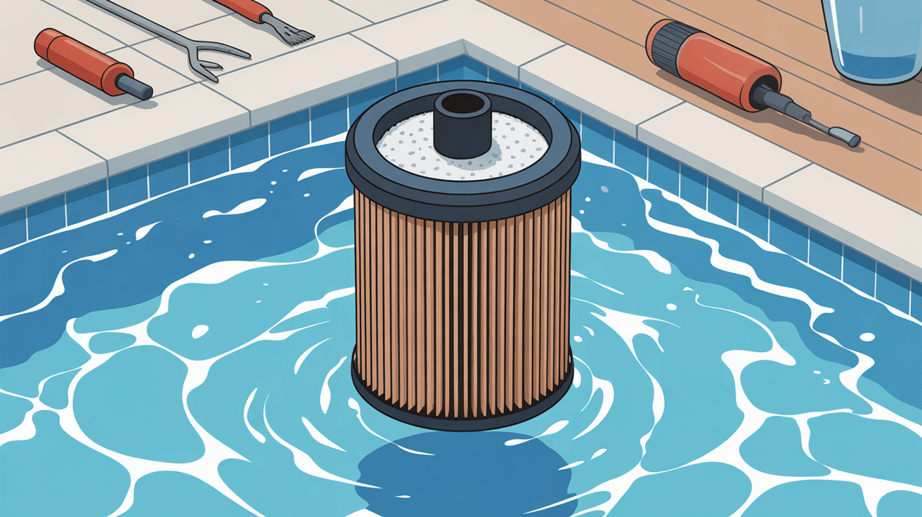 Illustration de quand changer sable filtre piscine avec eau claire