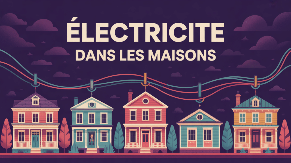 quand est arrivé l'électricité dans les maisons image vectorielle ambiance optimiste