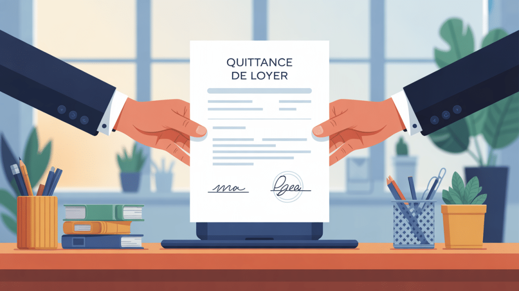 quittance de loyer stylisée échange bureau professionnel