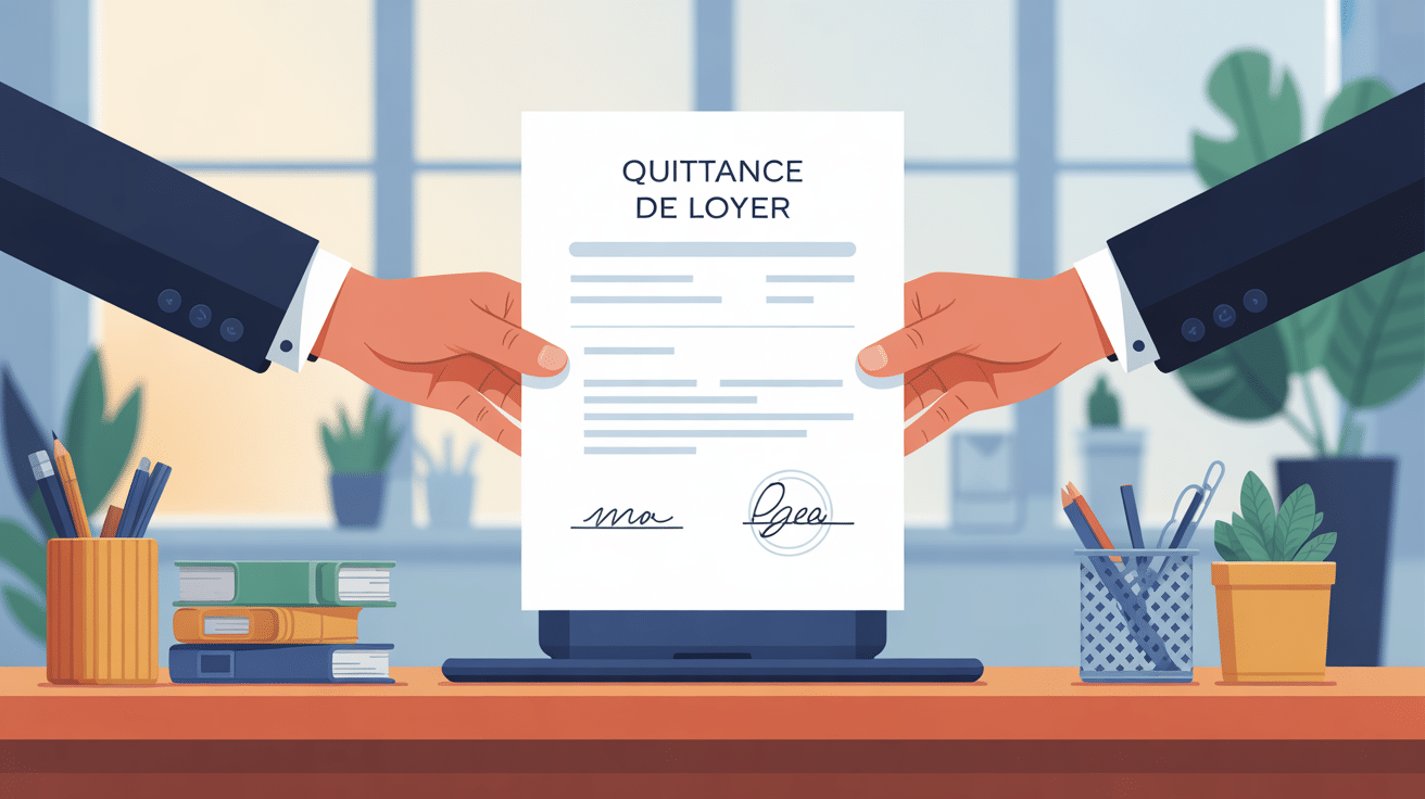 quittance de loyer stylisée échange bureau professionnel