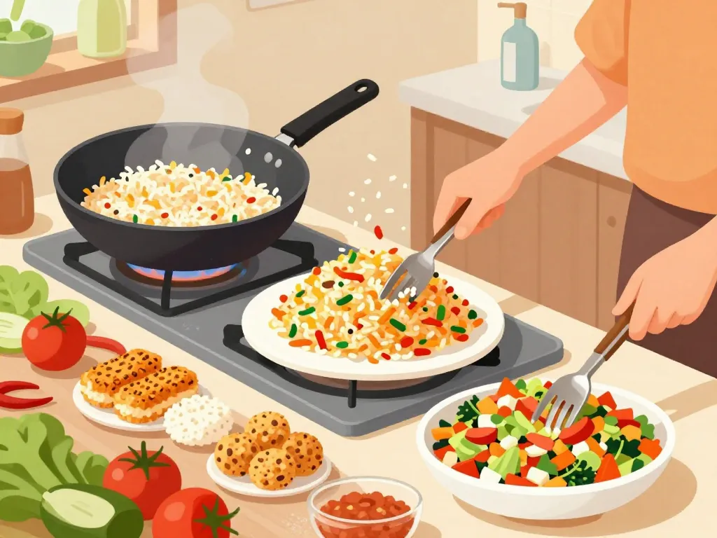 recette avec des restes de riz transformée en plats rapides