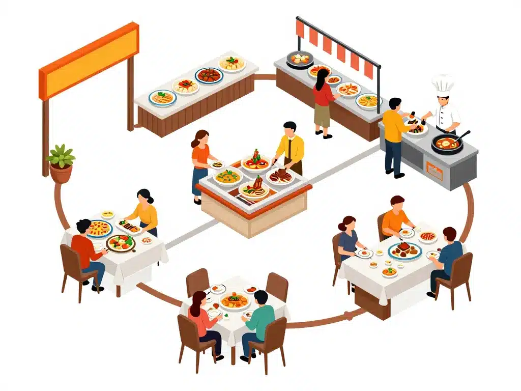 resto chinois a volonté diagramme du buffet moderne