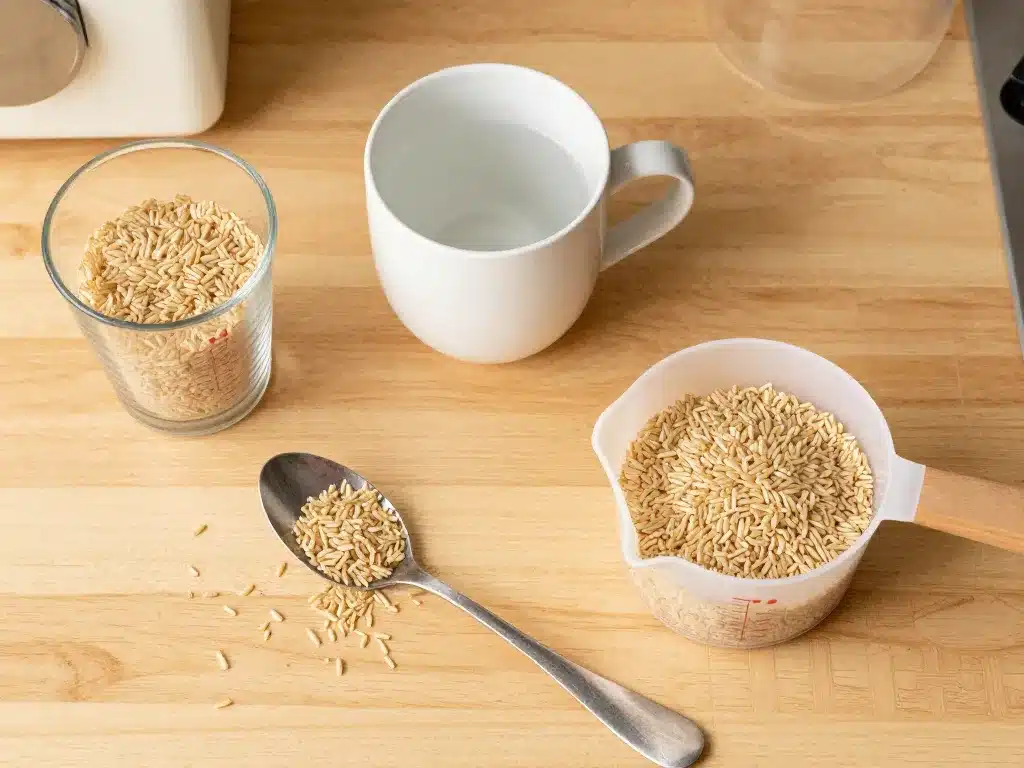 objets et outils pour mesurer riz par personne sans balance