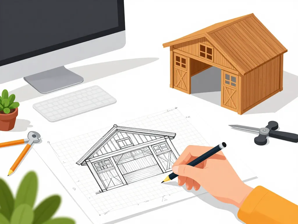 schéma plan garage en bois gratuit adaptation personnalisée