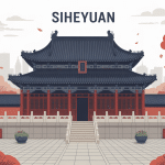 Illustration siheyuan cour chinoise à Pékin