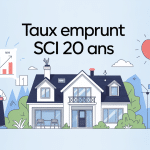 taux emprunt SCI 20 ans illustration collective autour d'une maison