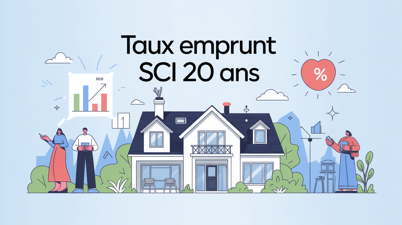 taux emprunt SCI 20 ans illustration collective autour d'une maison