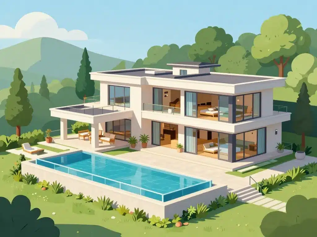 villa de luxe stylisée 3d architecture moderne emplacement prestigieux