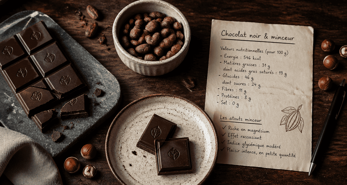chocolat noir pour regime sur assiette