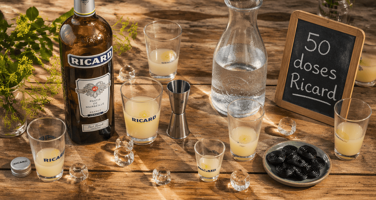 combien de dose de ricard dans 1 litre sur table apéritif