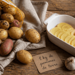 1 kg de pommes de terre sur table rustique