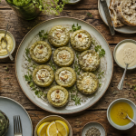 Accompagnement artichaut avec sauces et protéines