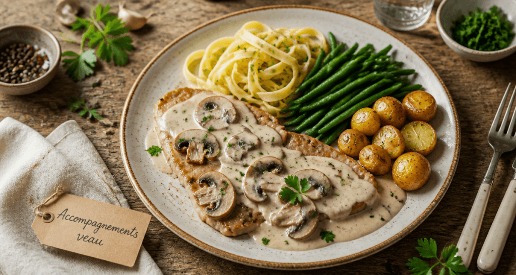 accompagnement escalopes de veau assiette gourmande