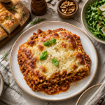 accompagnement pour lasagne sur table conviviale