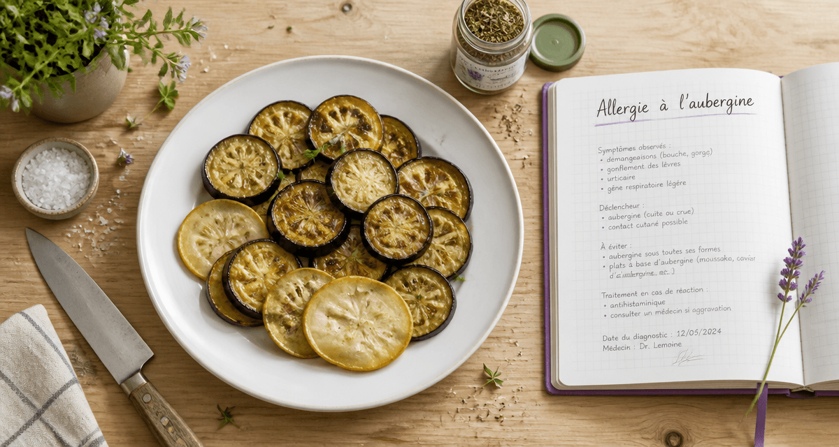 allergie aubergine assiette carnet médical