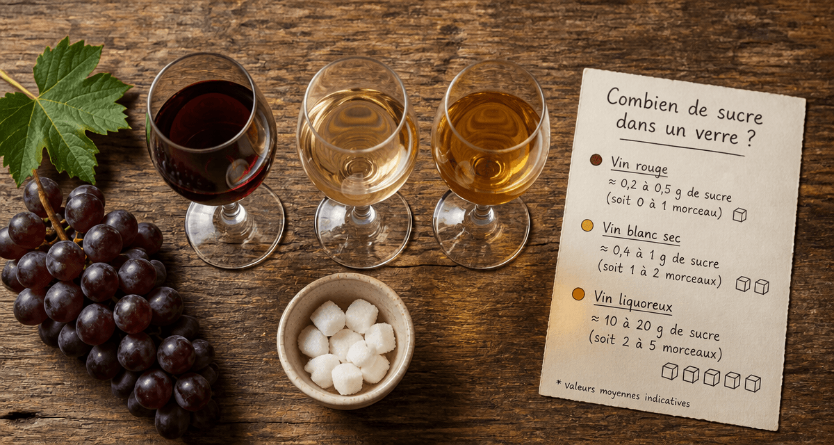combien de sucre dans un verre de vin, verres et morceaux de sucre