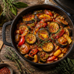 épices pour ratatouille en cocotte avec légumes
