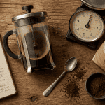meilleure cafetière à piston en verre sur table bois