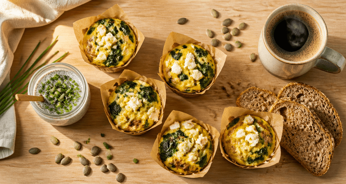 petit dejeuner sale a preparer la veille muffins oeufs epinards feta