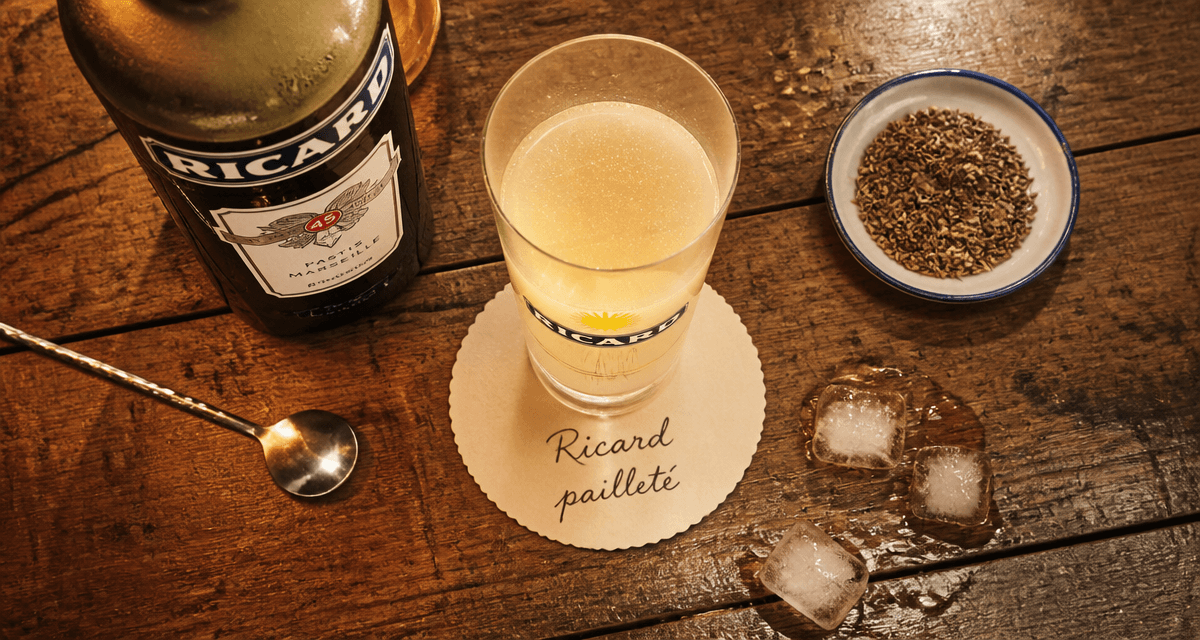 peut on boire du ricard pailleté verre sur table