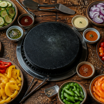 pierrade legumes légumes variés sur table