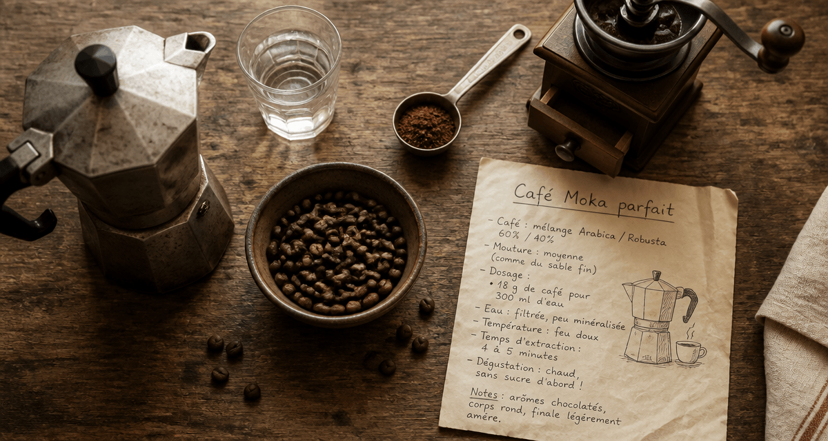 quel café pour cafetière italienne sur table bois