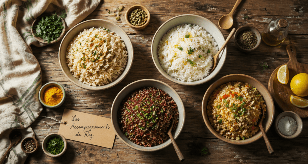 riz en accompagnement recettes quatre bols variés