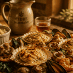 saint jacques a la normande gratinées en coquille