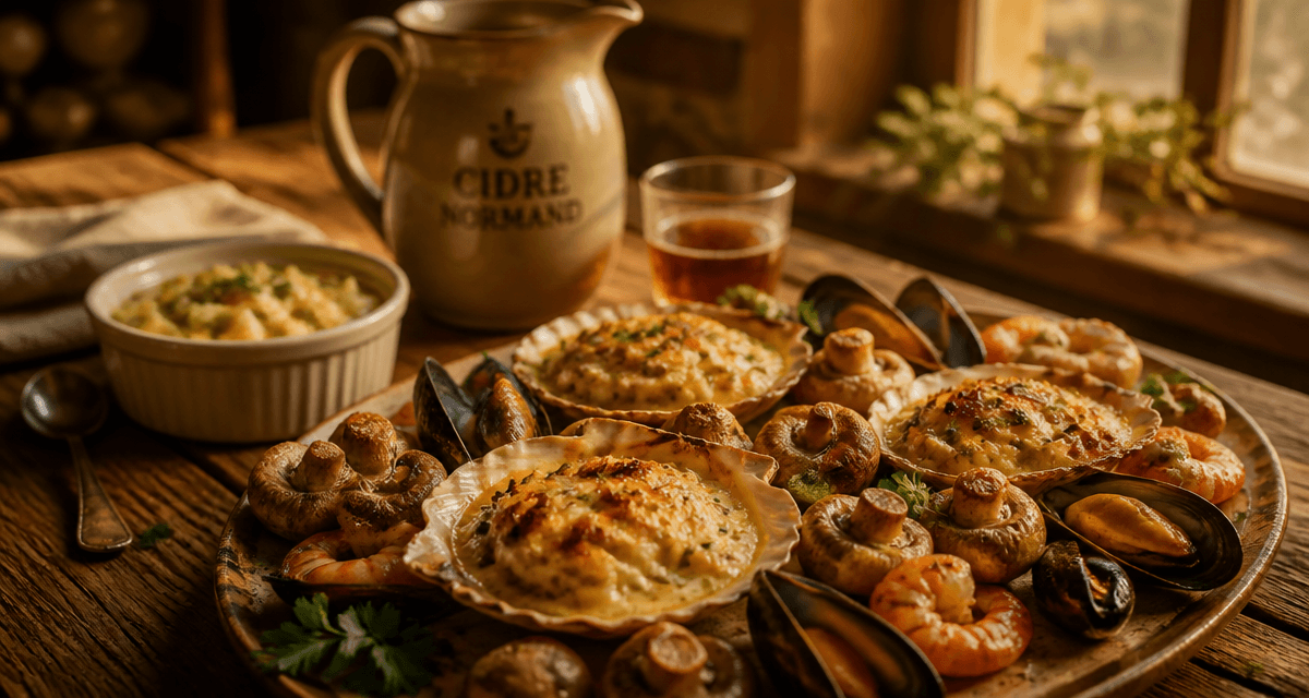 saint jacques a la normande gratinées en coquille