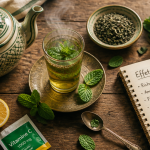 the vert menthe effet secondaire sur table rustique