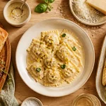Accompagnement ravioli : raviolis crème parmesan citron, sauces maison et garnitures